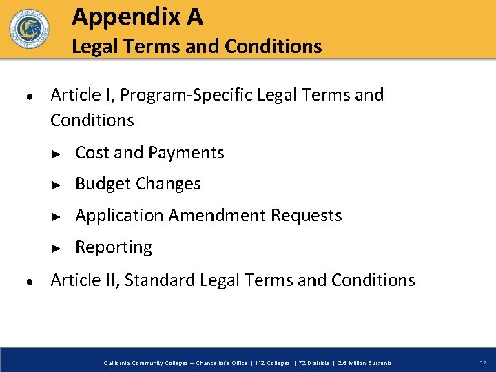 Appendix A Legal Terms and Conditions ● ● Article I, Program-Specific Legal Terms and