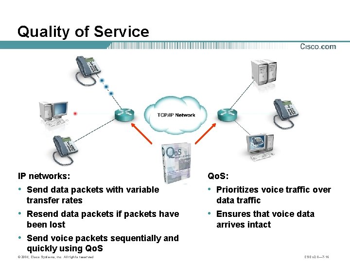 Quality of Service IP networks: Qo. S: • Send data packets with variable •