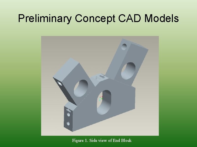 Preliminary Concept CAD Models Figure 1. Side view of End Block 