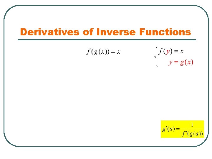 Derivatives of Inverse Functions 