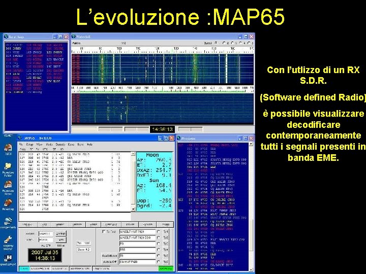 L’evoluzione : MAP 65 Con l’utlizzo di un RX S. D. R. (Software defined