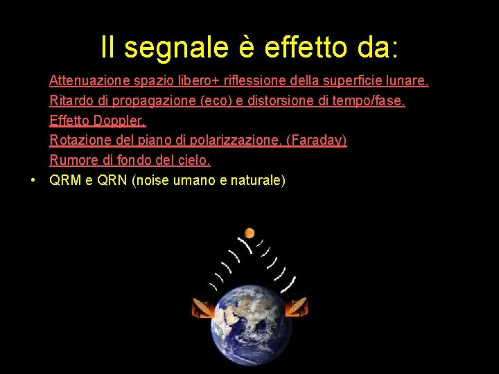 Il segnale è effetto da: • • • Attenuazione spazio libero+ riflessione della superficie