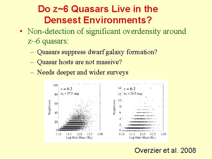 Do z~6 Quasars Live in the Densest Environments? • Non-detection of significant overdensity around