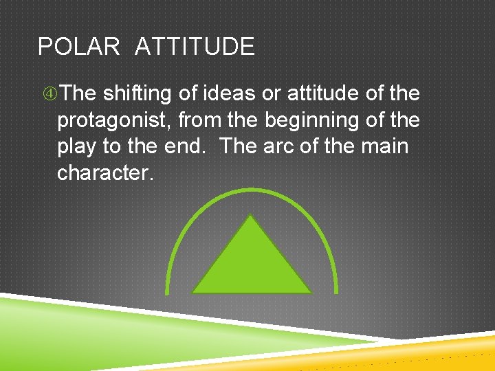 POLAR ATTITUDE The shifting of ideas or attitude of the protagonist, from the beginning