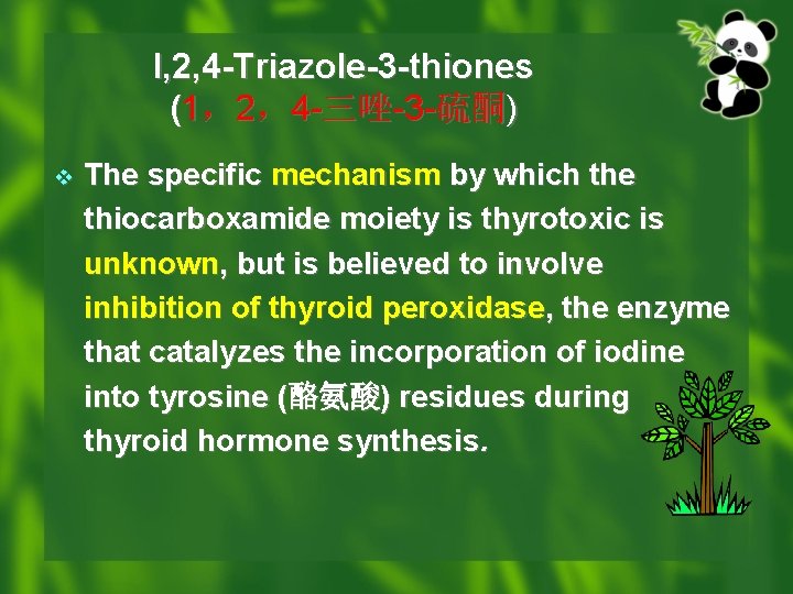 l, 2, 4 -Triazole-3 -thiones (1，2，4 -三唑-3 -硫酮) v The specific mechanism by which