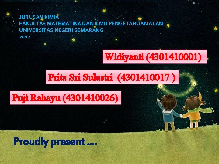 JURUSAN KIMIA FAKULTAS MATEMATIKA DAN ILMU PENGETAHUAN ALAM