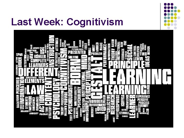 Last Week: Cognitivism 