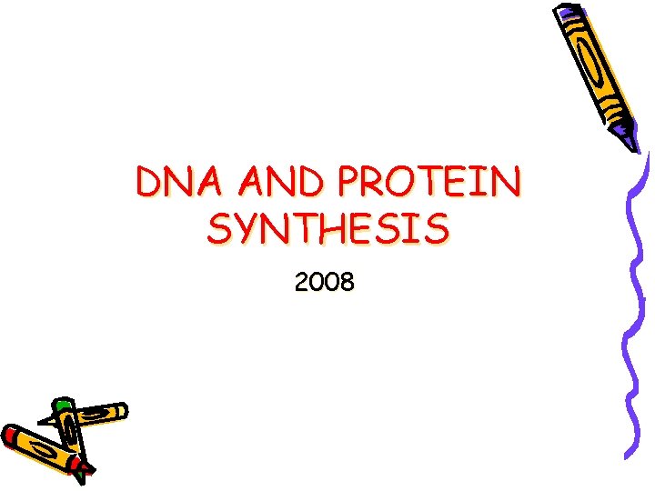 DNA AND PROTEIN SYNTHESIS 2008 