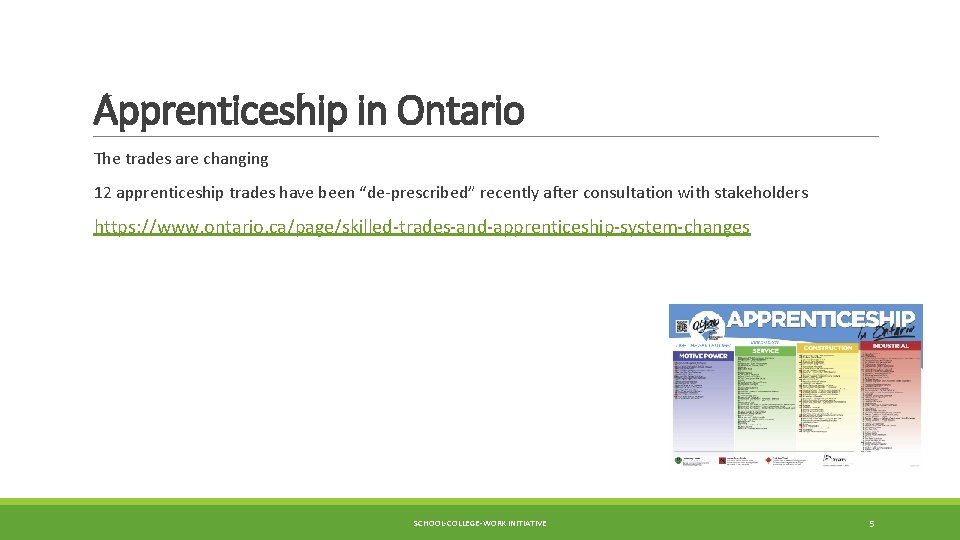 Apprenticeship in Ontario The trades are changing 12 apprenticeship trades have been “de-prescribed” recently