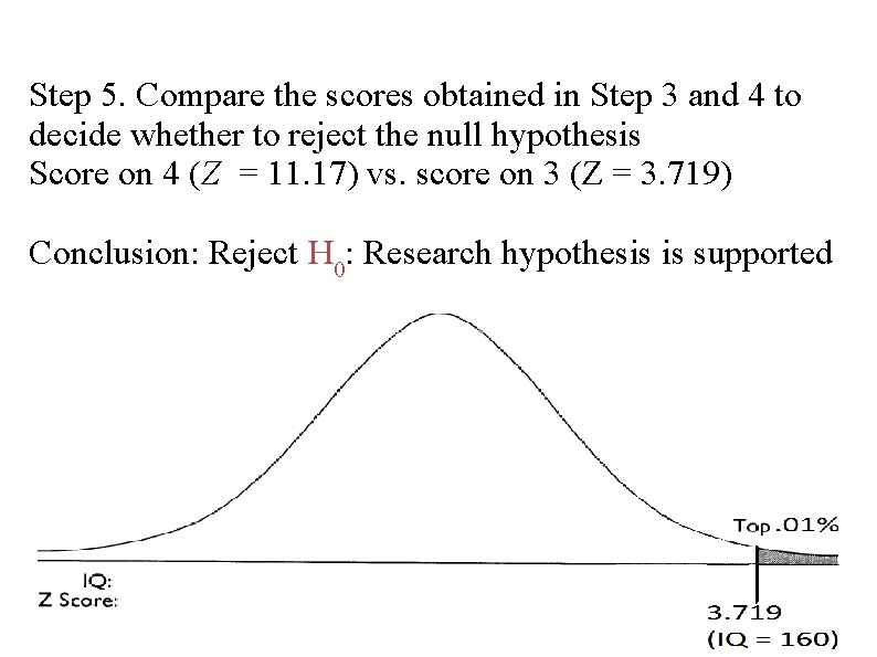 Step 5. Compare the scores obtained in Step 3 and 4 to decide whether