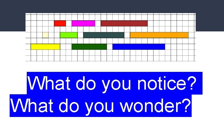 What do you notice? What do you wonder? 