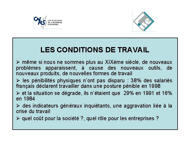 Cliquez. LES pour. CONDITIONS modifier les styles du texte du DE TRAVAIL masque Ø