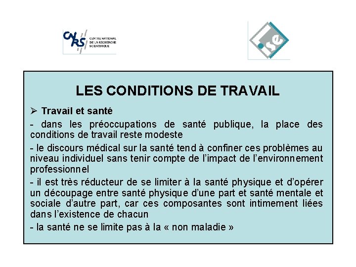 Cliquez. LES pour. CONDITIONS modifier les styles du texte du DE TRAVAIL masque Ø