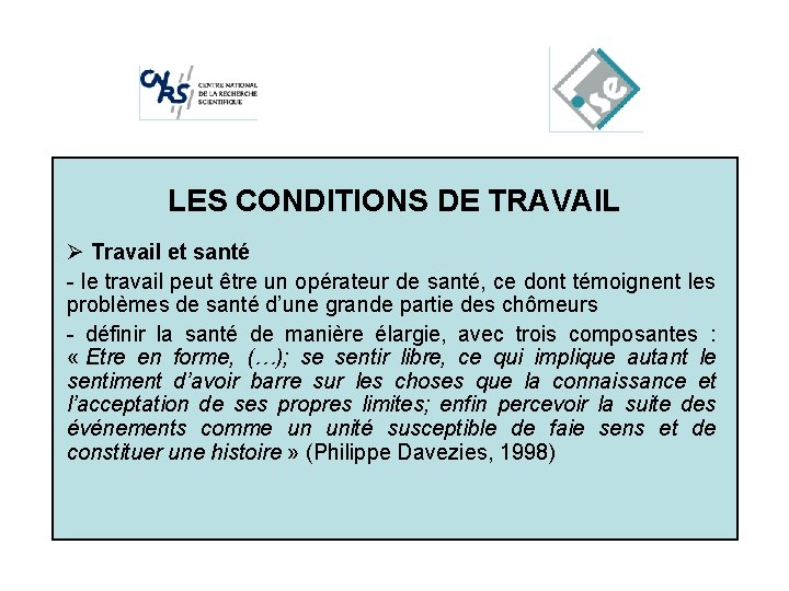 Cliquez. LES pour. CONDITIONS modifier les styles du texte du DE TRAVAIL masque Ø