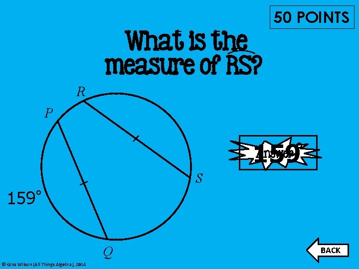 50 POINTS What is the measure of RS? R P 159 Answer ° S