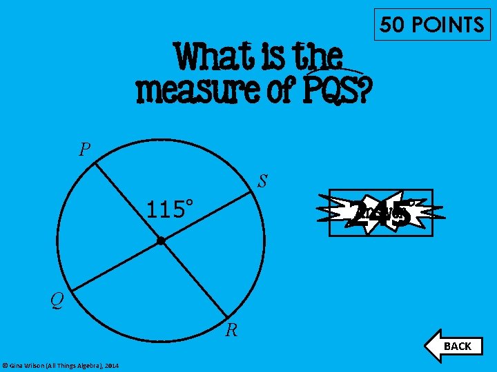 What is the measure of PQS? 50 POINTS P S 245 Answer° 115° Q