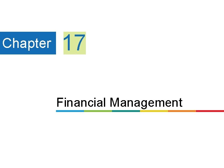 Chapter 17 Financial Management 