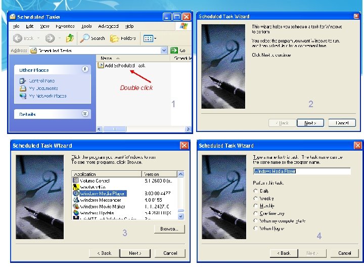 Double click 1 3 2 4 