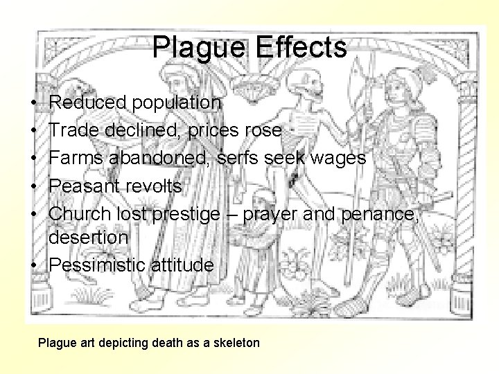 Plague Effects • • • Reduced population Trade declined, prices rose Farms abandoned, serfs