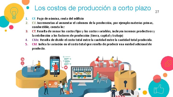 Los costos de producción a corto plazo 1. 2. 3. 4. 5. CF. Pago