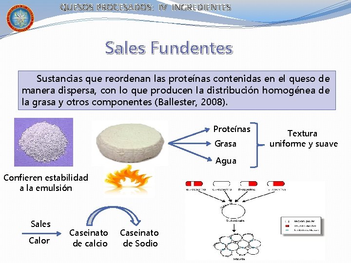 QUESOS PROCESADOS: IV INGREDIENTES Sales Fundentes Sustancias que reordenan las proteínas contenidas en el