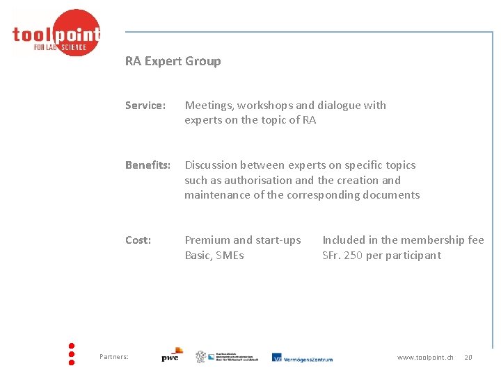 RA Expert Group Service: Meetings, workshops and dialogue with experts on the topic of