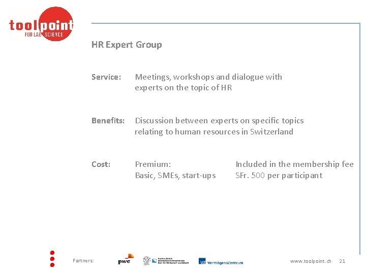 HR Expert Group Service: Meetings, workshops and dialogue with experts on the topic of