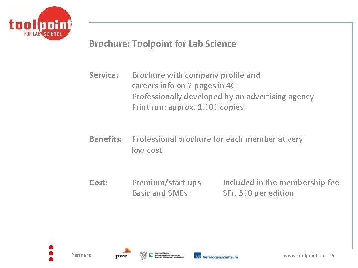 Brochure: Toolpoint for Lab Science Service: Brochure with company profile and careers info on