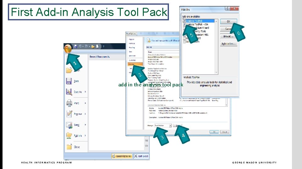 First Add-in Analysis Tool Pack 5 6 1 2 add in the analysis tool