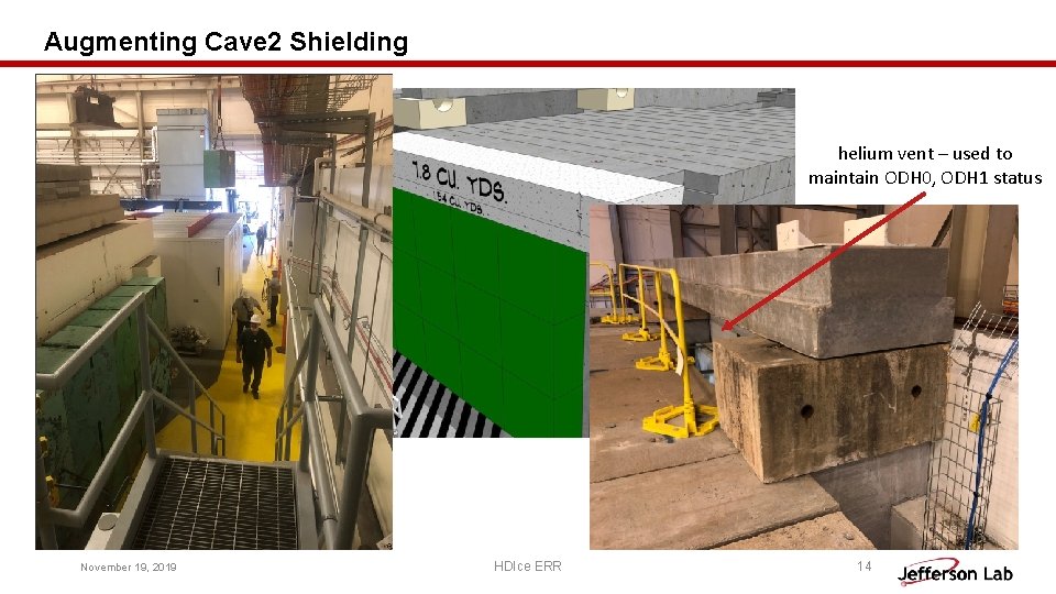 Augmenting Cave 2 Shielding helium vent – used to maintain ODH 0, ODH 1