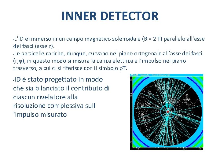INNER DETECTOR L’ID è immerso in un campo magnetico solenoidale (B = 2 T)