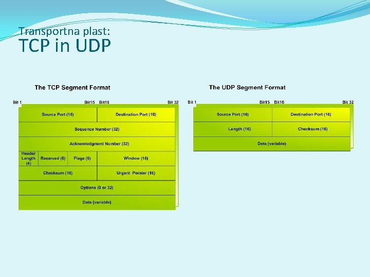 Transportna plast: TCP in UDP 