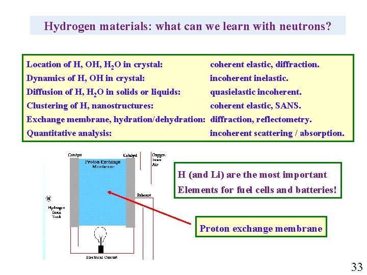 Hydrogen materials: what can we learn with neutrons? Location of H, OH, H 2