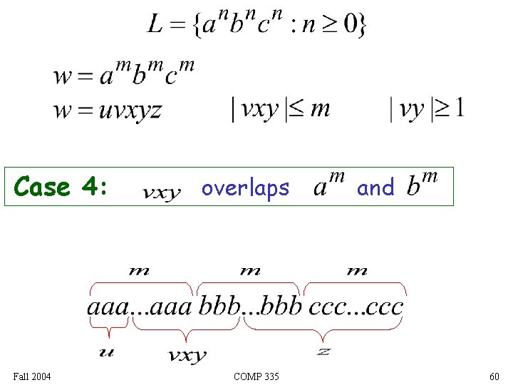 Case 4: Fall 2004 overlaps COMP 335 and 60 