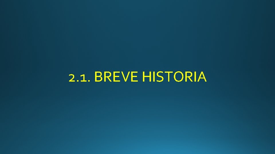 2. 1. BREVE HISTORIA 