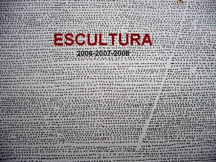 ESCULTURA 2006 -2007 -2008 