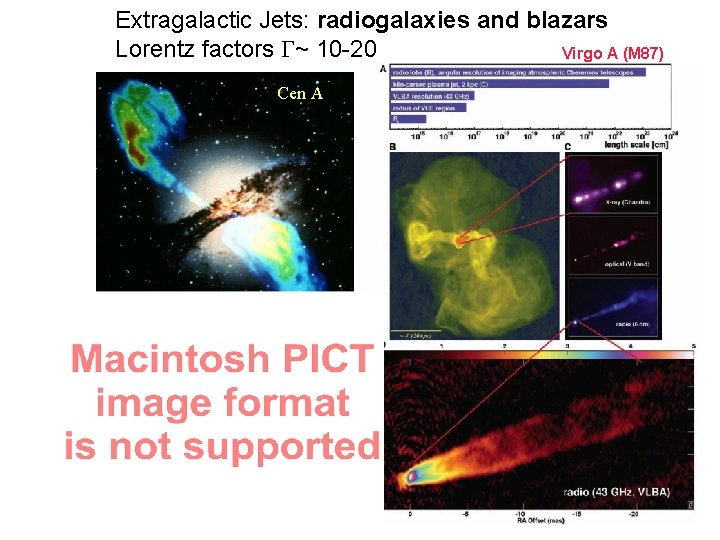 Extragalactic Jets: radiogalaxies and blazars Lorentz factors ~ 10 -20 Virgo A (M 87)