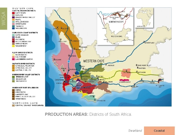 PRODUCTION AREAS: Districts of South Africa. Swartland Coastal 