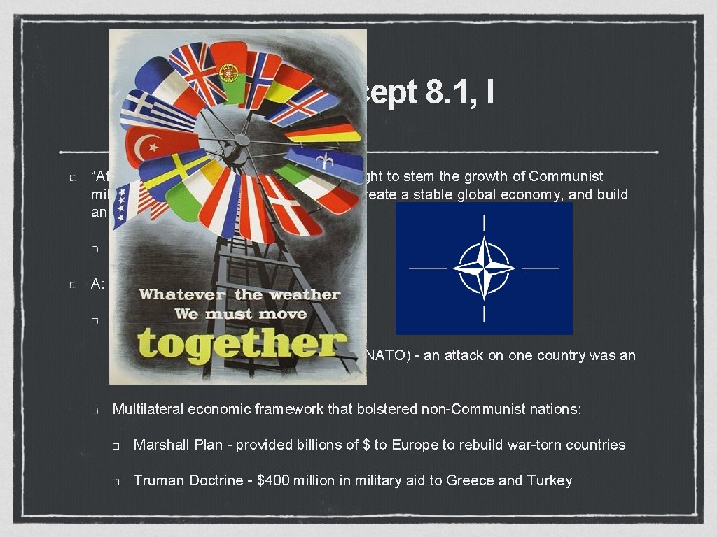 Key Concept 8. 1, I “After World War II, the United States sought to