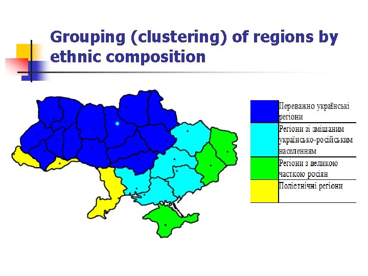 Grouping (clustering) of regions by ethnic composition 