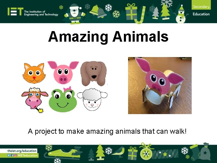 Amazing Animals A project to make amazing animals that can walk! 