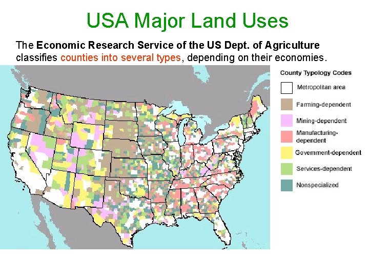 USA Major Land Uses The Economic Research Service of the US Dept. of Agriculture
