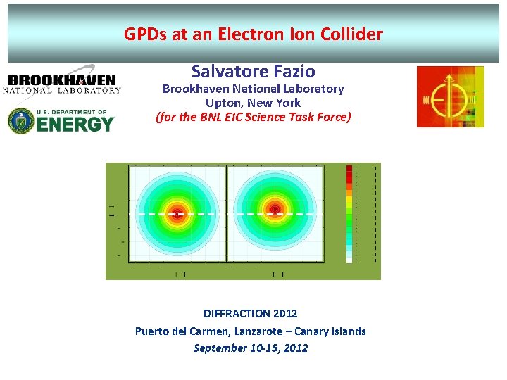 GPDs at an Electron Ion Collider Salvatore Fazio Brookhaven National Laboratory Upton, New York