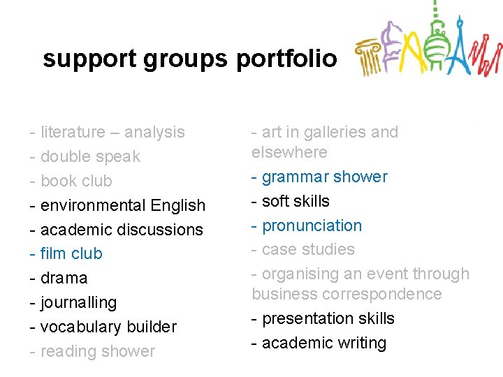 support groups portfolio - literature – analysis - double speak - book club -