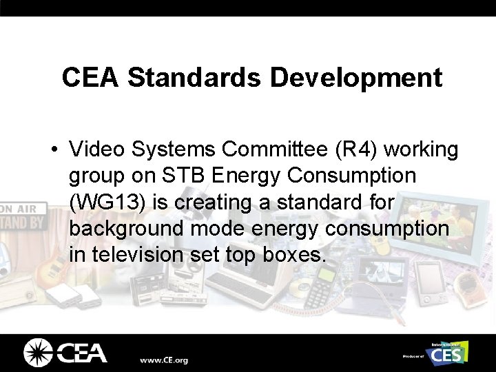 CEA Standards Working Group on STB Energy Consumption