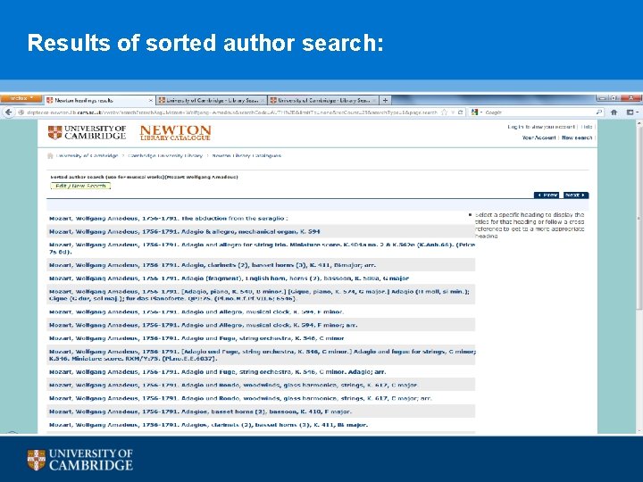 Results of sorted author search: 