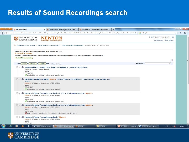 Results of Sound Recordings search 