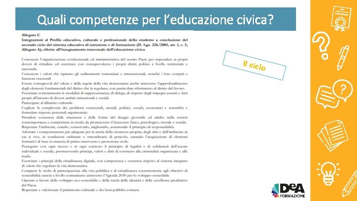 Quali competenze per l’educazione civica? II cicl o 