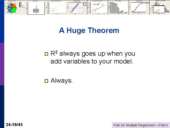 A Huge Theorem 24 -16/45 p R 2 always goes up when you add