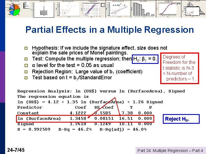 Partial Effects in a Multiple Regression p p Hypothesis: If we include the signature